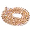 Transparent Electroplate Glass Beads Strands GLAA-F029-4mm-D12-2