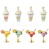 8Pcs 8 Styles Cocktail/Ice Cream Alloy Enamel Pendants ENAM-CJ0007-37-1