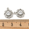 Brass Micro Pave Clear Cubic Zirconia Charms KK-Z057-04P-3