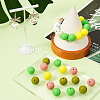 50Pcs 5 Colors Round Food Grade Eco-Friendly Silicone Focal Beads SIL-SP0001-03-4