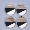 Tri-color Resin & Walnut Wood Pendants RESI-S358-73B-1