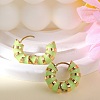 Enamel Striped Thick Hoop Earrings JE1110D-4