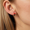 Fashionable Heart Brass Hoop Earrings SE4766-1