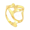 304 Stainless Steel Hollow Irregular Open Cuff Ring for Women LS-RJEW-S406-01G-05-3