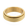 201 Stainless Steel Sand Blast Rotating Finger Ring RJEW-N043-06LG-2