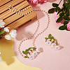 Lily of the Valley Glass Conntctor Charms PALLOY-TAC0098-6