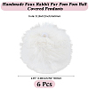 Handmade Faux Rabbit Fur Pom Pom Ball Covered Pendants WOVE-GF0001-03-2