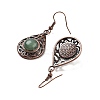 Natural Green Aventurine Teardrop Dangle Earrings EJEW-B055-02R-24-2