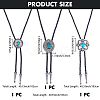3Pcs 3 Styles Alloy Pave Resin Imitation Gemstone Flower Oval Pendant Bolo Tie Lariat Necklaces NJEW-CL0001-08-2