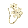 Flower Alloy Arm Cuff Bangles for Girl Women AJEW-A063-01A-G-3