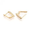 Brass Micro Pave Cubic Zirconia Hoop Earring Finding KK-N261-40G-2