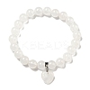 8.5mm Round Natural Quartz Crystal Rock Crystal Beaded Stretch Bracelets BJEW-C074-01N-3