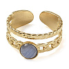 Synthetic Blue Lace Agate Finger Rings RJEW-U027-06G-09-2