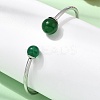 304 Stainless Steel & Nautral Gemstone Torque Bangles BJEW-H644-10P-5