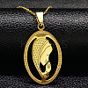 304 Stainless Steel Pendant Necklaces NJEW-P293-01G-1