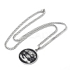 201 Stainless Steel Black Enamel Yin-Yang Star Moon Pendant Necklaces LS-NJEW-H065-32P-1