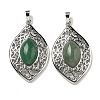 Natural Green Aventurine Pendants G-Q158-02F-1