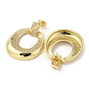 Oval Rack Plating Brass Micro Pave Cubic Zirconia Dangle Stud Earrings EJEW-F331-21G-2