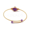 Natural Amethyst Wrapped Cuff Bangle BJEW-A122-03B-2