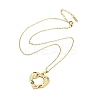 Heart with Steampunk Wheel Gear 304 Stainless Steel Pendant Necklaces NJEW-G083-03D-G-3