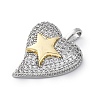 Brass Micro Pave Cubic Zirconia Pendants KK-S510-32GP-02-2