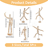 3 Styles Unfinished Blank Wooden Puppet DIY-FH0006-97-2
