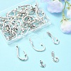 50Pcs 5 Styles Tibetan Style Alloy Hook Clasps TIBE-YW0001-66-4