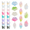 100Pcs 20 Styles Two Tone Transparent Spray Painted Glass Pendants GLAA-TA0002-07-1