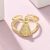 Brass Micro Pave Cubic Zirconia Cuff Rings RJEW-P149-01A-G-2