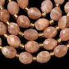 Natural Peach Moonstone Beads Strands G-F809-A44-01-4