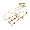 304 Stainless Steel Rhinestone Disc Bib Necklaces NJEW-U026-02G-4