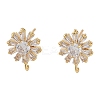 Brass Micro Pave Cubic Zirconia Studs Earring Findings KK-K364-09G-1
