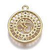 Hollow Brass Micro Pave Clear Cubic Zirconia Pendants ZIRC-Z003-02G-3