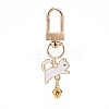 Cat & Fishbone Shape Alloy Enamel Charms Keychain KEYC-JKC00431-01-4