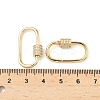 Brass Micro Pave Clear Cubic Zirconia Screw Carabiner Lock Charms KK-Z118-06G-05-3