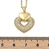 Brass Micro Pave Clear Cubic Zirconia Heart Pendant Necklaces LS-NJEW-K280-07G-3