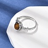 Natural Tiger Eye Finger Rings RJEW-A084-03P-07-3