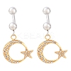 316 Stainless Steel Crystal Rhinestone Curved Barbell Dangle Belly Rings AJEW-C044-04-4