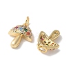 Brass Micro Pave Clear Cubic Zirconia Pendants KK-Q031-24G-2
