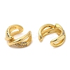 Rack Plating Brass Micro Pave Cubic Zirconia Criss Cross Cuff Earrings EJEW-E290-08G-2