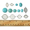 DIY Synthetic Turquoise Oval/Half Round Tibetan Style Alloy Connector Charms Making Kit DIY-FS0006-14-5