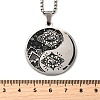 Yin-yang Lotus Eye 201 Stainless Steel Pendant Necklaces for Women NJEW-M105-07B-P-3