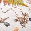   Trendy Starfish and Conch Bib Necklaces NJEW-PH0001-16G-5