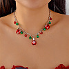 Alloy Rhinestone with Enamel & Plastic Christmas Pendant Bib Necklaces FS-WG99102-14-1