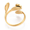Leaf 304 Stainless Steel Cuff Ring Components X-STAS-T066-22G-3
