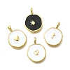 Brass with Enamel Pendants KK-D295-31G-1