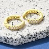 Brass Clear Cubic Zirconia Hoop Earrings EJEW-M047-19G-2