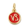 Real 18K Gold Plated Brass Enamel Charms KK-L216-001G-G03-1