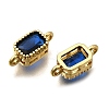 Real 18K Gold Plated Brass Micro Pave Cubic Zirconia Links Connectors ZIRC-L100-009G-01-2