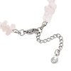 Dyed Synthetic Turquoise Starfish & Natural Rose Quartz Chip Beaded Anklets with 304 Stainless Steel End Chains AJEW-AN00733-01-5